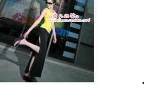 欧美褶皱开叉裙图片,褶皱与开叉完美融合的时尚裙装解析